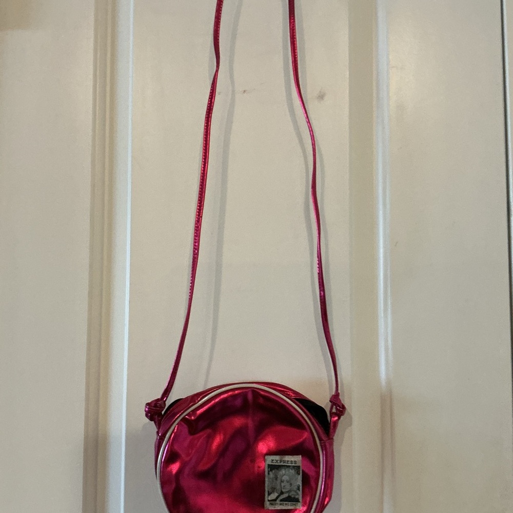 Vintage 1986 Express Metallic Pink RARE Crossbody Halley and His Comet Bag - Picture 4 of 16